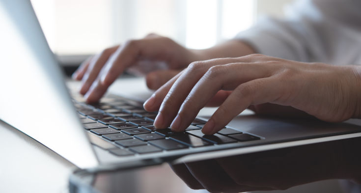 Arbeiten an der Tastatur