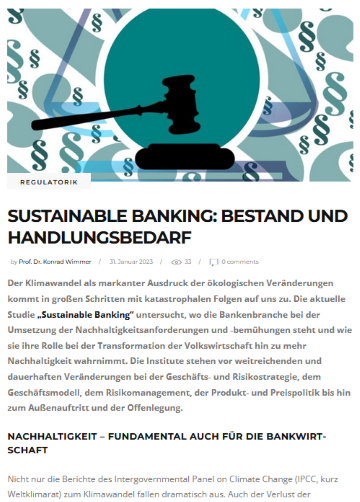 Sustainable Banking: Bestand und Handlungsbedarf