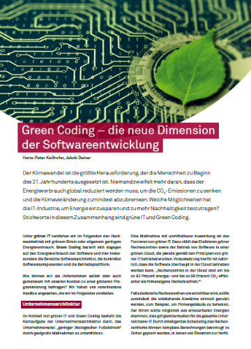Green Coding - die neue Dimension der Softwareentwicklung